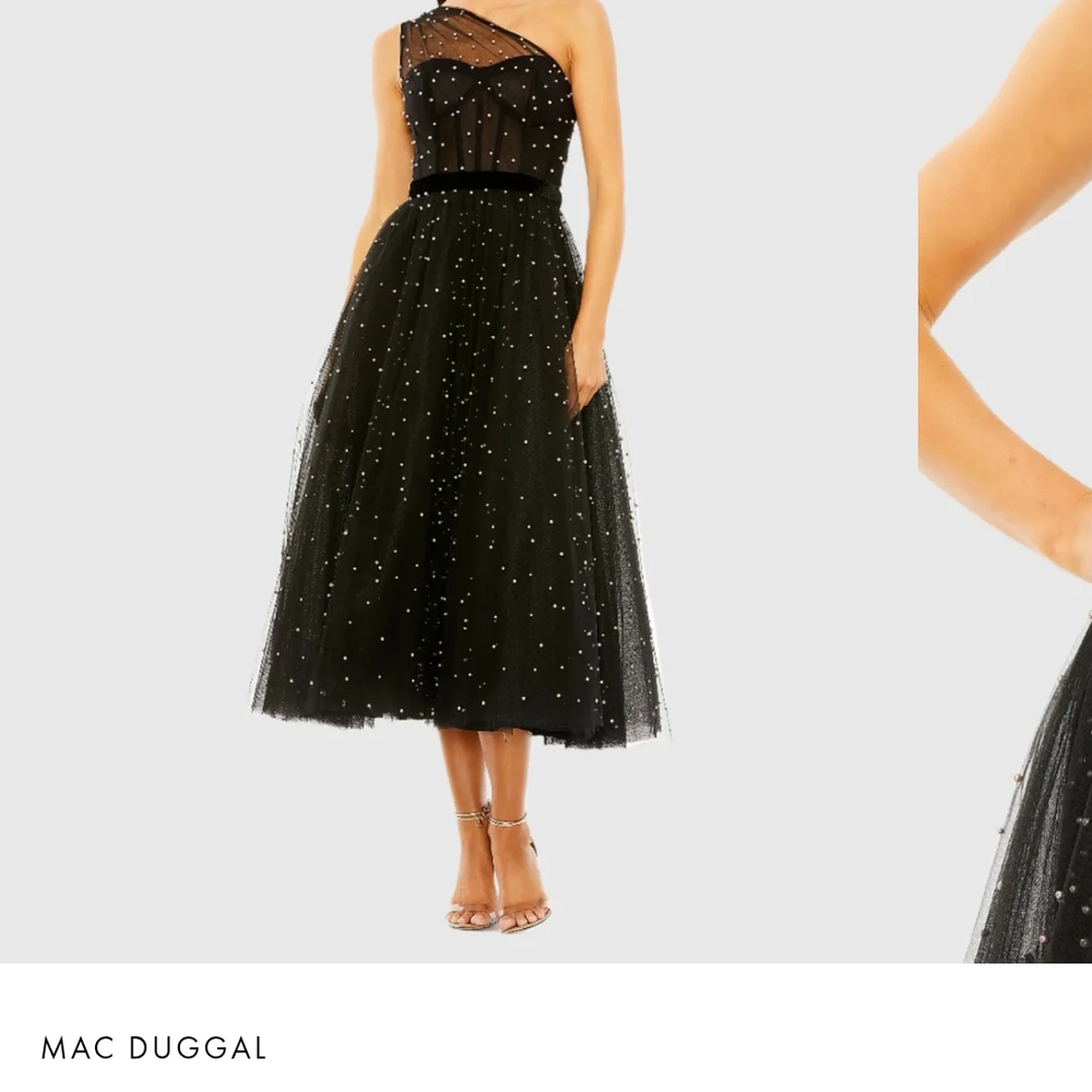 Mac Duggal Black One-Shoulder Dress